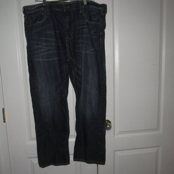 AMERICAN EAGLE Men’s Relaxed Straight Dark Wash Jeans Size 40 x 30 - Picture 1 of 8